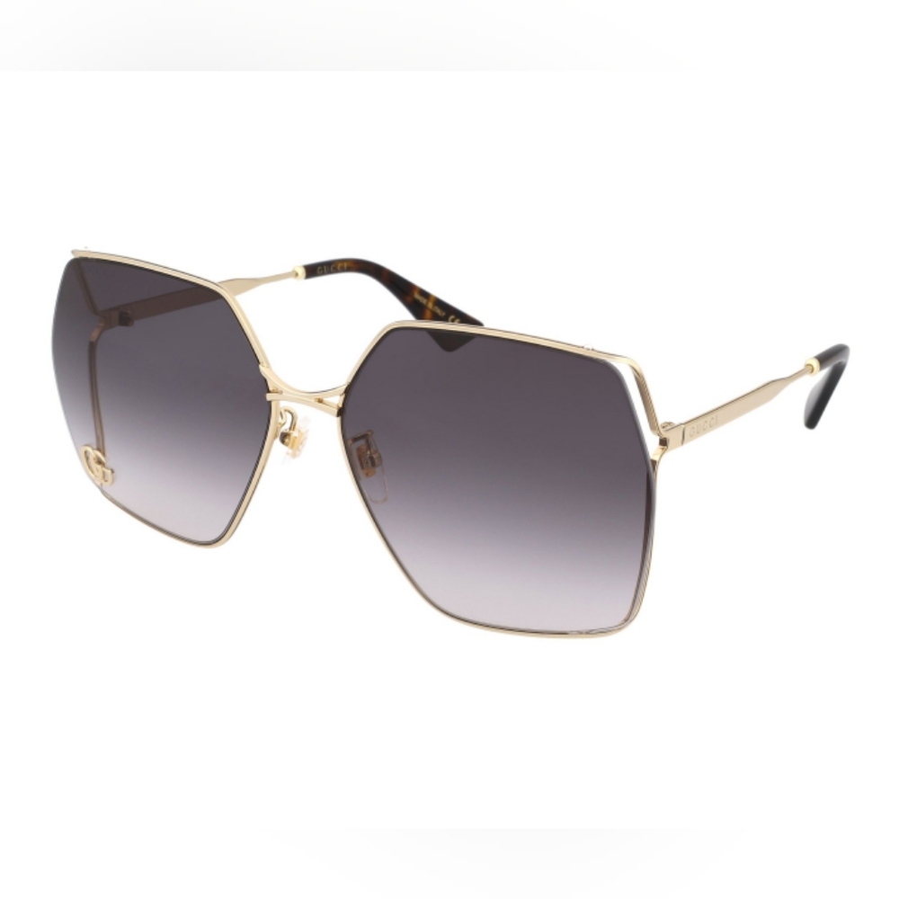 NEW GUCCI GG0817S 006 WOMEN GOLD GRAY SUNGLASSES